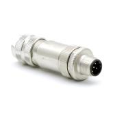 2 x M12 plug straight B-cod. shielded screw terminals  New FS