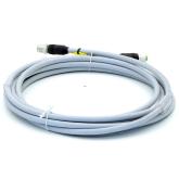 M12 St. 0° / M12 Bu. 0° A-kod. geschirmt  