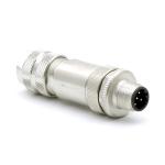 M12 Stecker gerade B-cod. Schraubklemmen 