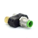 T-Coupler Slimline M12 male/ 2x M8 female A-cod. 