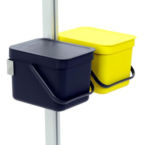 2 St. Mülleimer à 6 Liter incl. Halter  Neu