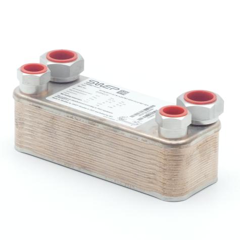 Plate heat exchanger B5THx20/1P-SC-M 2x3/4"INT HEX+2x1/2"INT HEX New