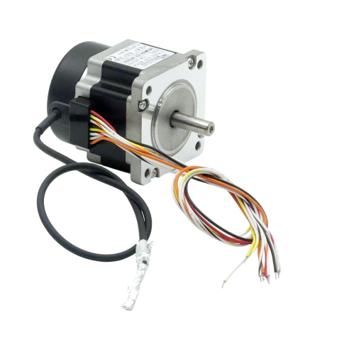 NEMA24 2-Phasen-Schrittmotor 1.8° 0.85Nm Litzen:8 2.0A  Frontwelle:8mm Encoder Line Driver  Neu OVP