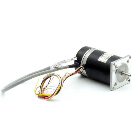 NEMA23 2-Phasen-Schrittmotor 1.8° 0.95Nm Litzen:8 2.3A 2-Wellenenden:6.35mm Encoder Line Driver  Neu OVP