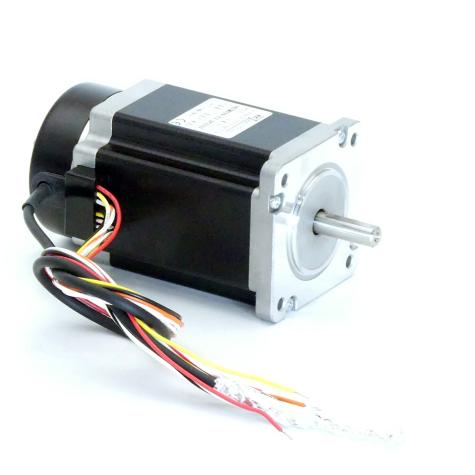 NEMA24 2-Phasen-Schrittmotor 1.8° 2,45Nm Litzen:8 3.0A Frontwelle:8mm Encoder Line Driver  Neu OVP