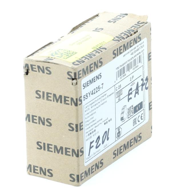 Siemens 5SY4225-7 SUP PTOR 5SY4 2P 480V 25A 5K C-TRIP Circuit Breaker — Circuit Breakers & Fuses