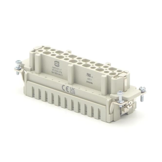 Harting 09330242716 Female Polycarbonate Inserts with Cage-Clamp Termination, RAL 7032 (Pebble Grey), 16A Rating, Size 24B, 24 Contacts — Steckverbinder & Stecker
