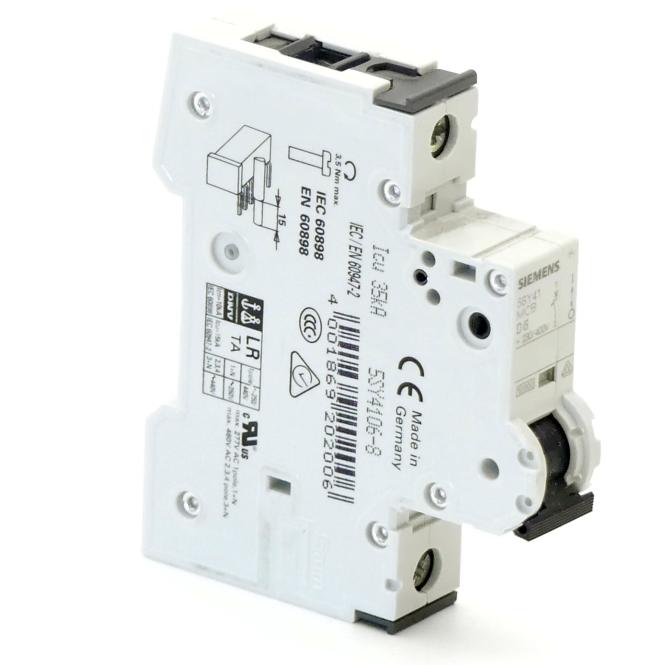 5SY4106-8 Siemens, Circuit Breakers & Fuses