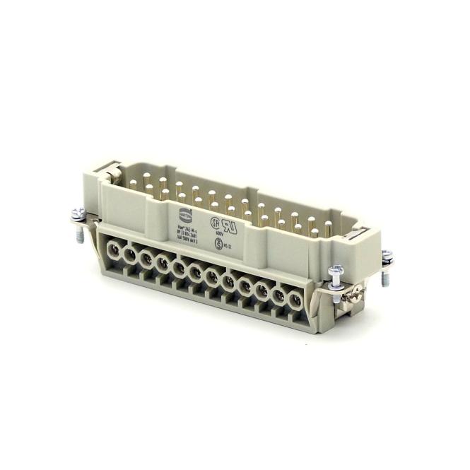 Harting 09330242601 Polycarbonate Male Screw Termination Inserts, Rated Current: 16 A, Size: 24 B, Contacts: 24 — Connettori e spine