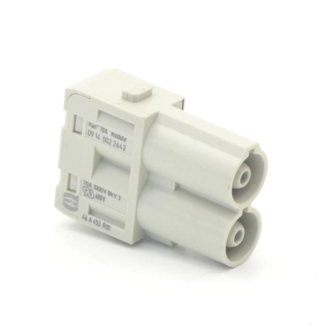 Harting 09140022642 Han® 70 A module, Axial screw termination, Male, Contacts: 2, Conductor cross-section: 14 ... 22 mm², Rated current: ‌70 A — Alimentatori e regolatori di potenza