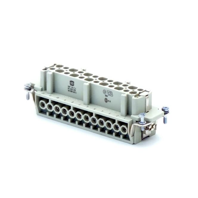 Harting 09330242701 Polycarbonate Female Screw Termination Inserts, Rated Current 16 A, Size 24 B, Contacts 24 — Connettori e spine