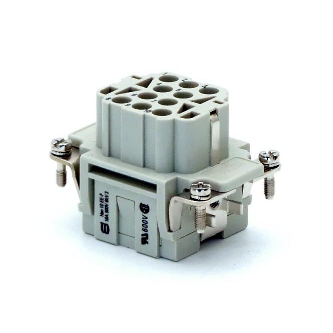 Harting 09320103101 Polycarbonate Female Crimp Termination Inserts, Rated Current 16A, Size 6B, Contacts 10 — Connettori e spine