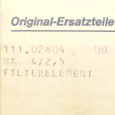 Filterelement MA 4/2,5 Neu