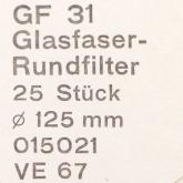 Glasfaser-Rundfilter GF31  25 Stk.  Neu OVP