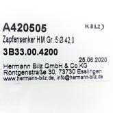 Zapfensenker HM Gr.5⌀ 42,0 3B33.00.4200 Neu OVP