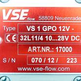 Flow meter VS 1 GPO 12V-32L11/4 New
