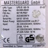 USV-Anlage UPS E I 60-19 Gebraucht