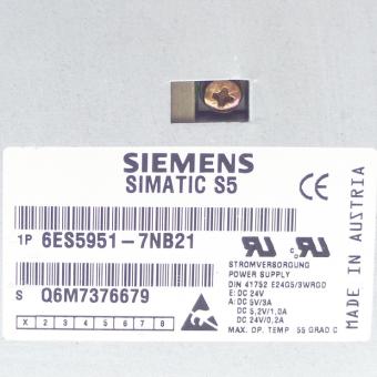 Simatic S5 Power Supply 6ES5951-7NB21 