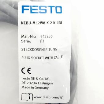 Plug socket with cable NEBU-M12W8-K-2-N-LE8 