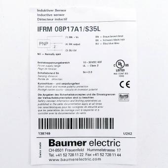 Induktive Sensor IFRM 08P17A1/S35L 
