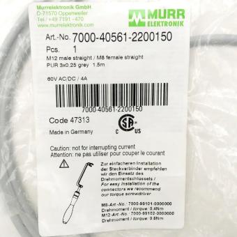 M12 St. 0° / M8 Bu. 0° A-kod. 