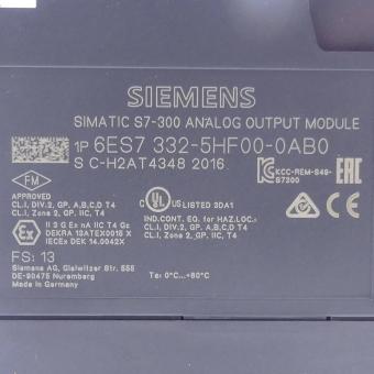 Simatic S7-300 analog output module  