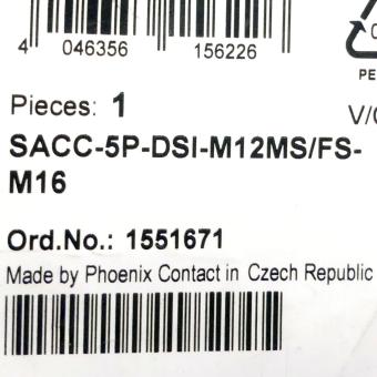 Rundsteckverbinder SACC-5P-DSI-M12MS/FS-M16 