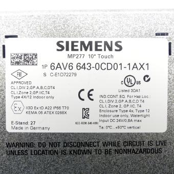 SIMATIC Multi Panel MP277 10'' Touch (E-Stand 27) 