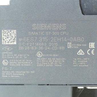 SIMATIC S7-300 CPU 315-2 PN/DP Zentralbaugruppe mit Arbeitsspeicher 