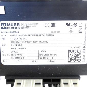 Sicherheitstransformator MTS250/230/400//24 