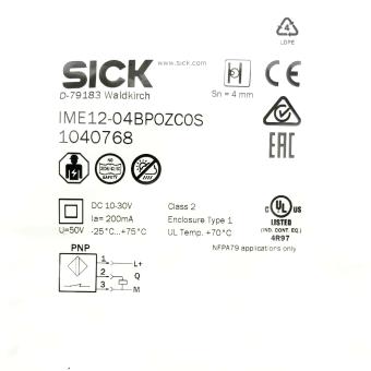Inductive proximity sensor IME12-04BPOZC0S 