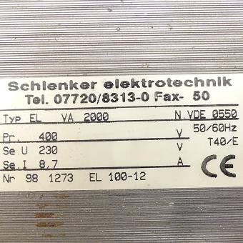 Safety transformerEL VA 2000 