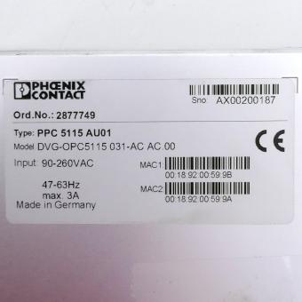 Panel PPC 5115 AU01 DVG-OPC5115 031-AC AC.00 