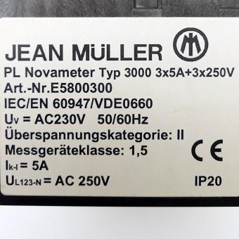 Panel mount meter PL Novameter 3000 3x5A + 3x250V 