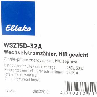 Single-phase energy meter WSZ15D-32A 