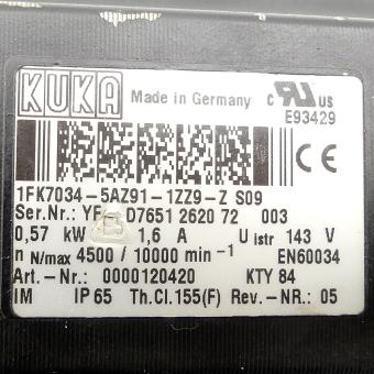 Servomotor 1FK7034-5AZ91-1ZZ9-Z S09 