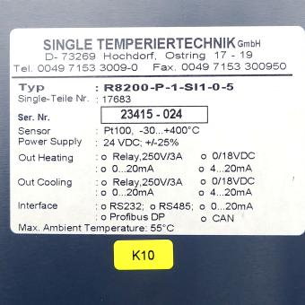 Temperature Controller R8200-P-1-SI1-0-5 