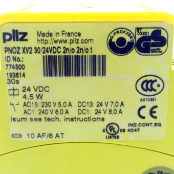 Safety switchgear PNOZ XV2 30/24VDC 2n/o 2n/o t 
