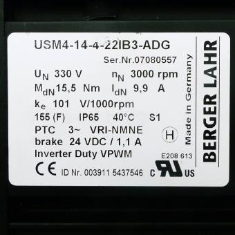 AC servo motor with brake USM4-14-4-22IB3-ADG-330V-PTC 