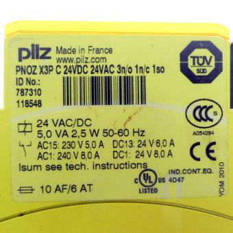Sicherheitsschaltgerät PNOZ X3P C 24-240VACDC 3n/o 1n/c 1so 