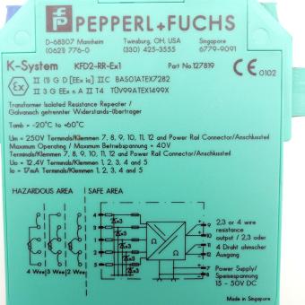 Transformer Isolated Resistor Repeater KFD2-RR-Ex1 