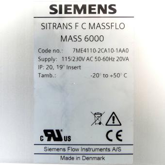 Durchflussmesser SITRANS F C MASSFLO MASS 6000 