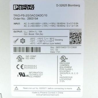 Stromversorgung TRIO-PS/3AC/24DC/10 