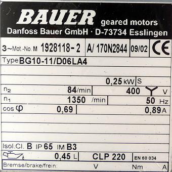 Gear motor BG10-11/D06LA4 