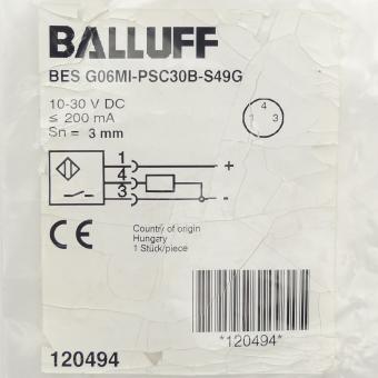 Inductive standard sensor BES G06MI-PSC30B-S49G 