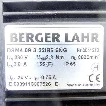 AC-Servomotor mit Haltebremse DSM4-09-3-22IB6-6NG-330V-NTC 
