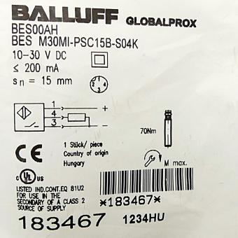 Inductive proximity switches BES M30MI-PSC15B-S04K 