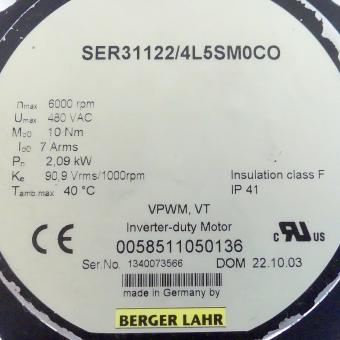 AC servo motor with multiturn encoder SER31122/4L5SM0CO 