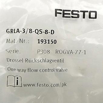 One-way flow control valve GRLA-3/8-QS-8-D 