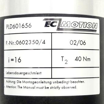 Planetengetriebe Planetroll i=16  T2=40Nm 